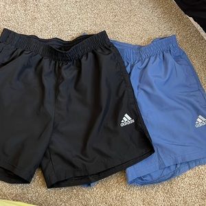 Mens size small Adidas running shorts, 2 pairs